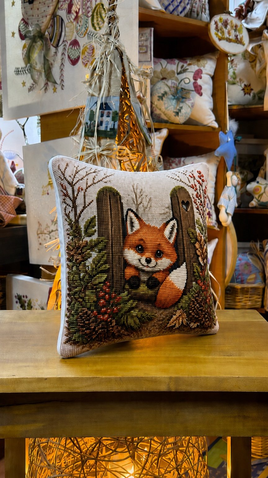 Cojín para bordar de zorrito